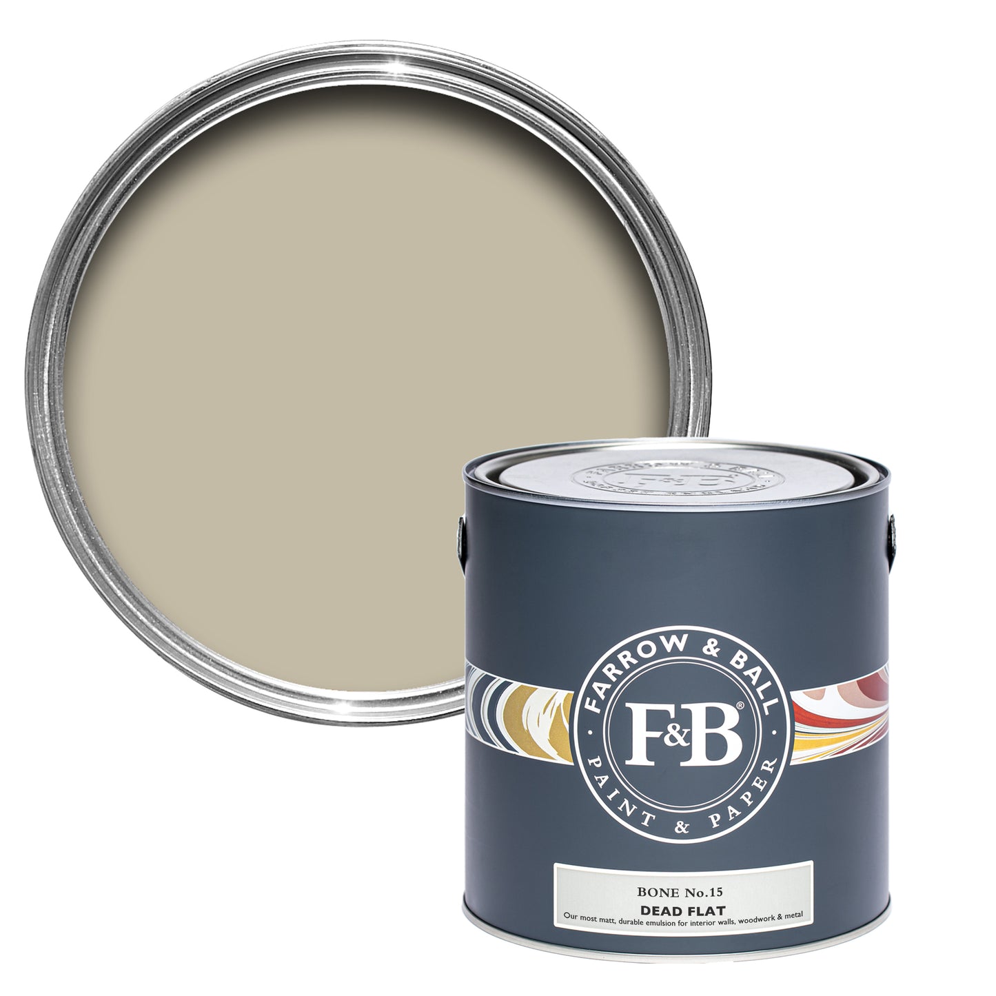 Offene Farbdose von Bone, einem organischen Braunton, der von Tierknochen abgeleitet wurde.