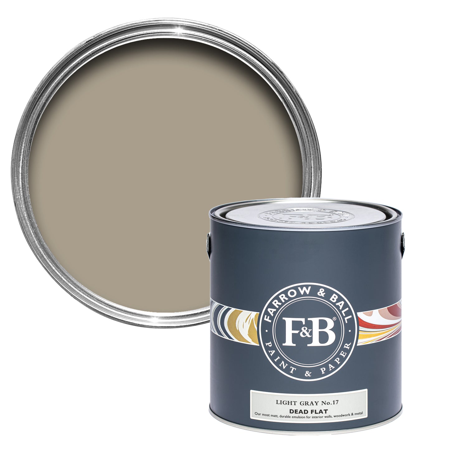Dead Flat - Farrow and Ball - Light Gray 17 - Allround