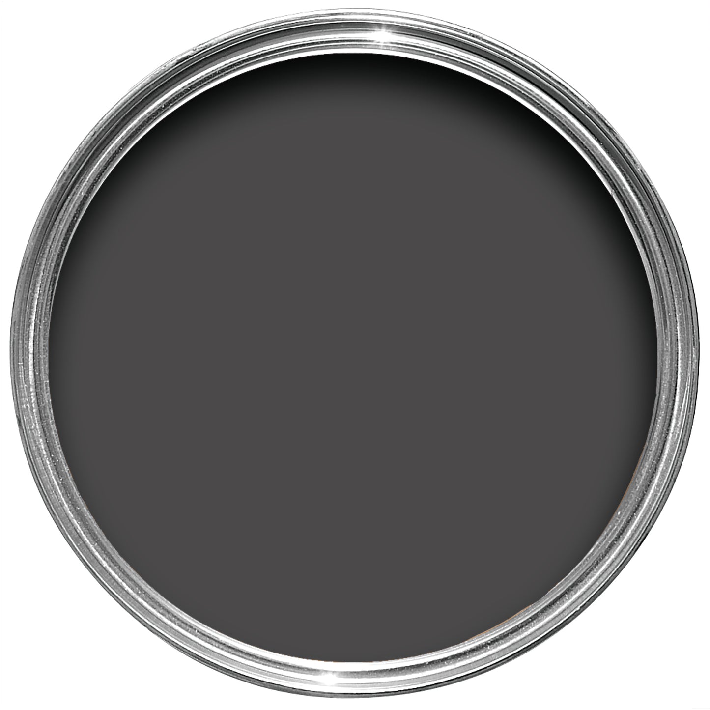 Offene Farbdose von oben von Liquorice, einem Lakritz Schwarz