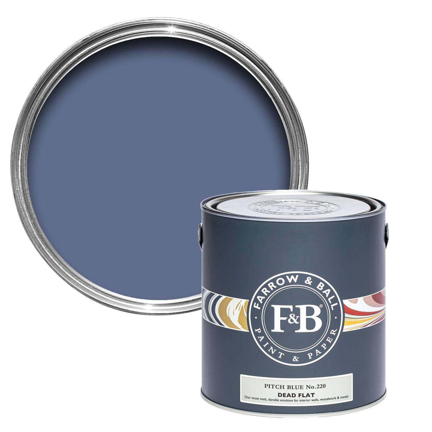 Dead Flat - Farrow and Ball - Pitch Blue 220 - Archivfarbe