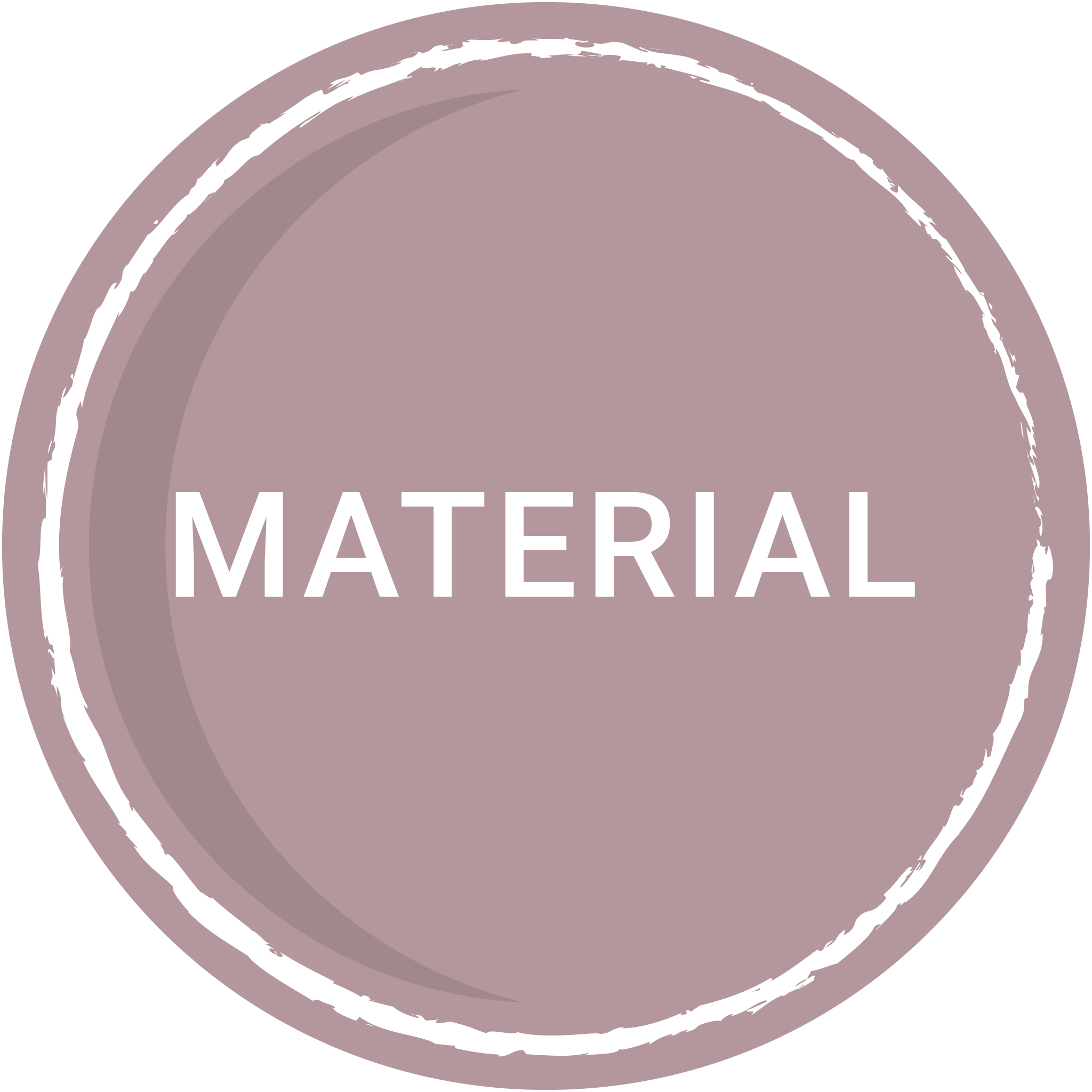 Das Wort Material in einen Fliederfarbenen Kreis