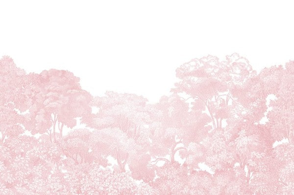 Bellewood Pink - Wandbild 13057, ein Waldspaziergang in pink im Kinderzimmer, ....