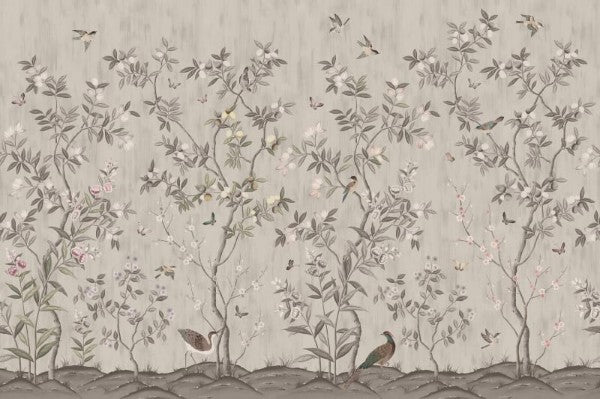 Chinoiserie Chic powder beige - Wandbild 16743, verspielt und leicht, gepudert