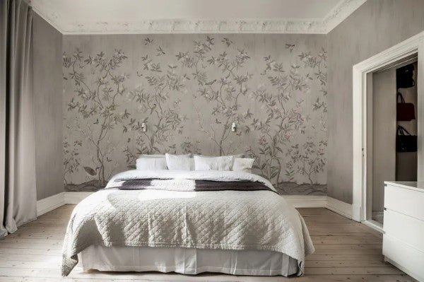 Chinoiserie Chic powder beige - Wandbild 16743, verspielt und leicht, gepudert