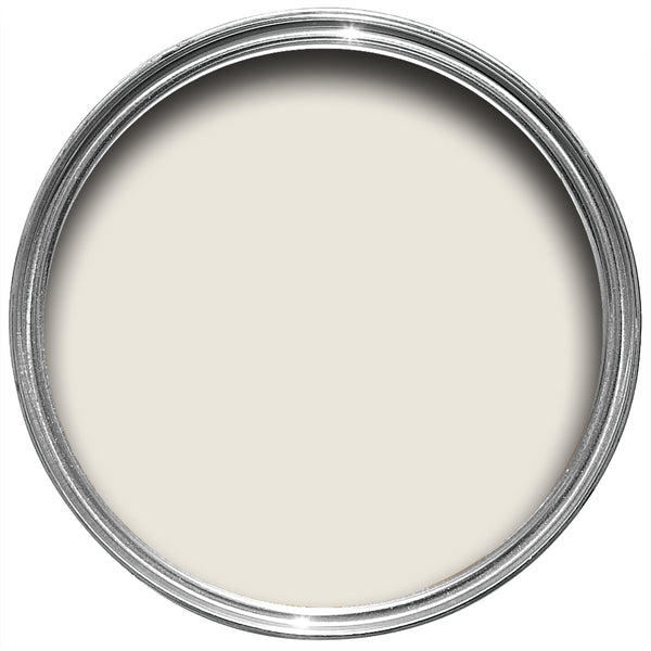 Offene Farbdose von oben von Au Lait, dass dem weichem Weiß von Zichorienkaffee nahempfunden ist.