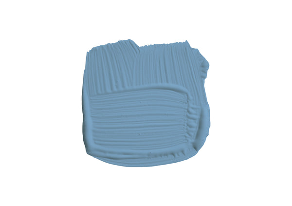 Farbklecks von Bay Area Blue, einem Blau von der Küste San Franziscos 
