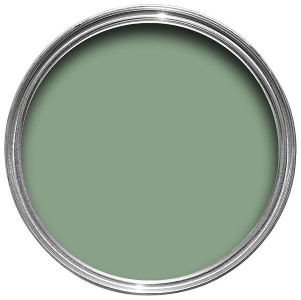 Offene Farbdose von oben von Breakfeast Room Green, dem traditionellen, fröhlichen Grün
