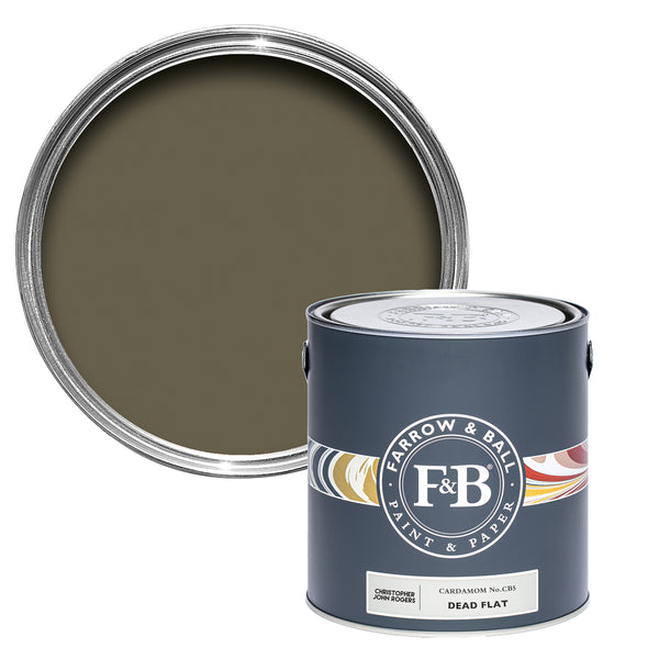 Offene Dead Flat Farbdose von Cardamom, das sein sattes, warmes Braun vom gleichnamigen vielseitig verwendbaren Gewürz hat