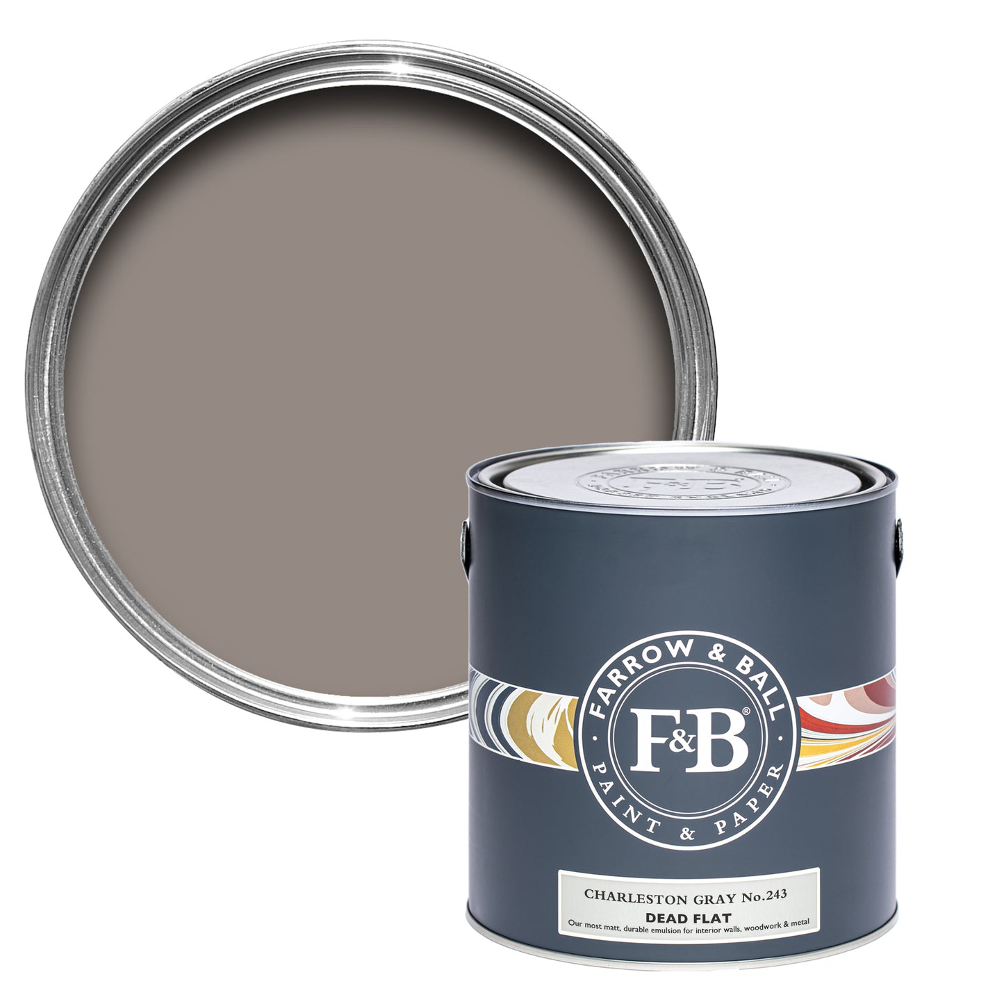 Dead Flat - Farrow and Ball - Charleston Gray 243 - Allround