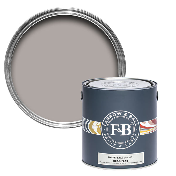 Offene Dead Flat Farbdose von Dove Tale, einem taubengrauen Lila