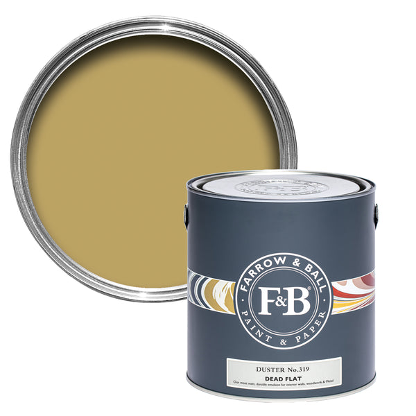 Offene Dead Flat Farbdose von Duster, einem dunklen Ocker, das von einem Staubtuch inspiriert wurde. 
