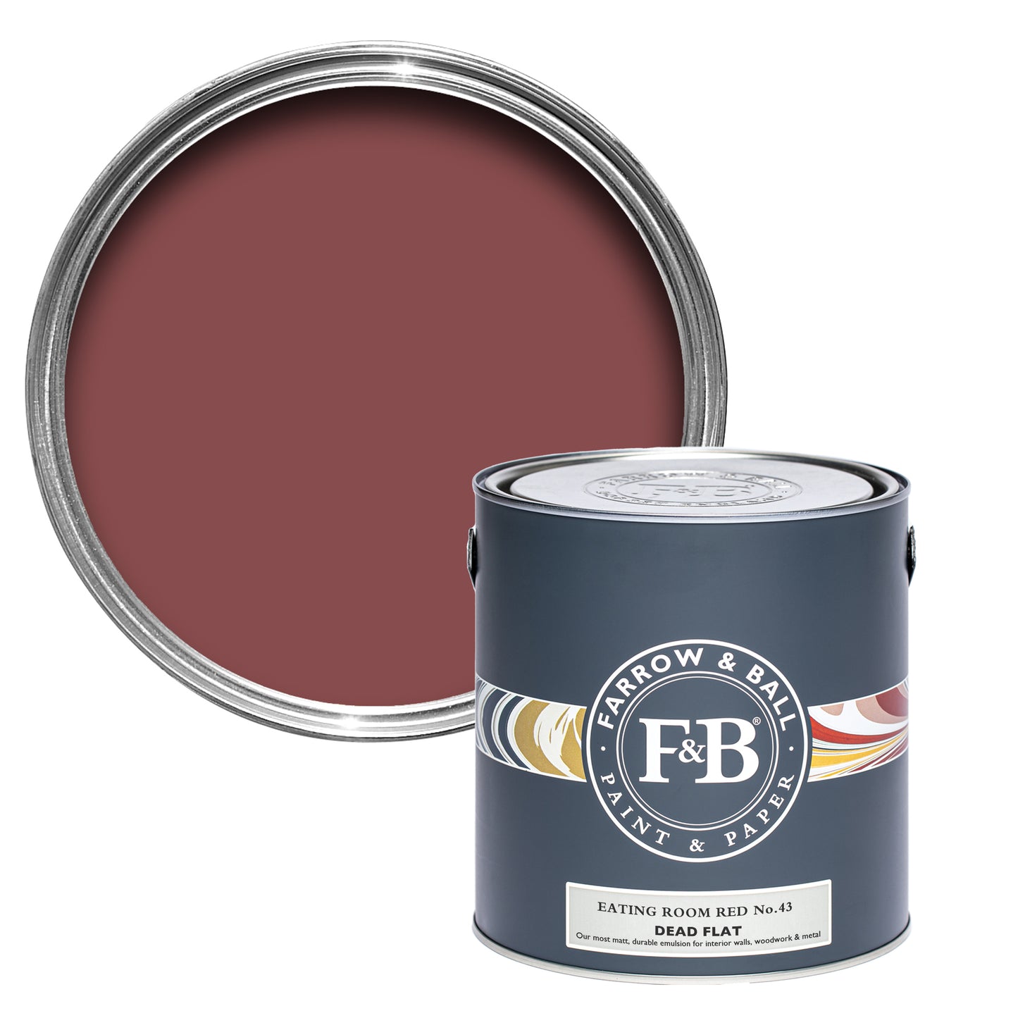 Dead Flat - Farrow and Ball - Eating Room Red 43 - Allround