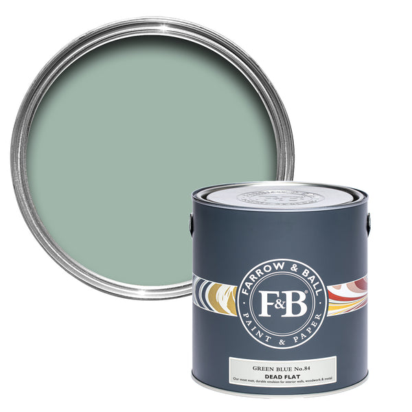 Offene Dead Flat Farbdose von Green Blue, das je nach Tageszeit, Lage und Lichtverhältnis eher Blau oder eher Grün wirkt. 