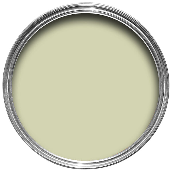 Offene Farbdose von oben von Green Ground einem erfrischenden Grünton.