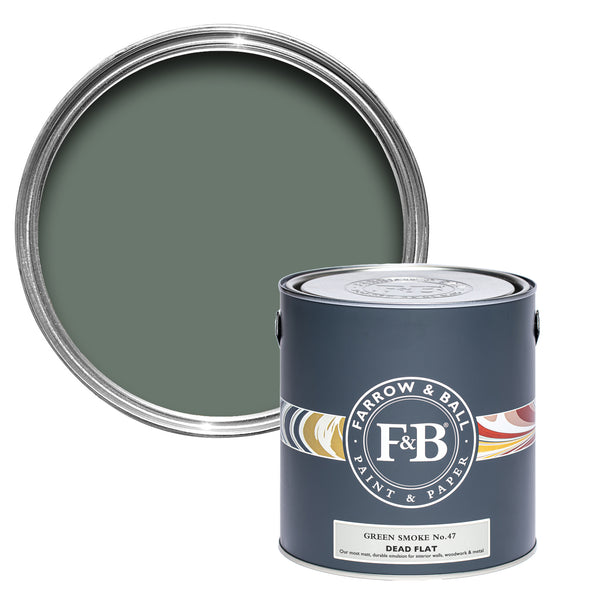 Offene Dead Flat Farbdose von Green Smoke, einem rauchigen und dunklen Grün