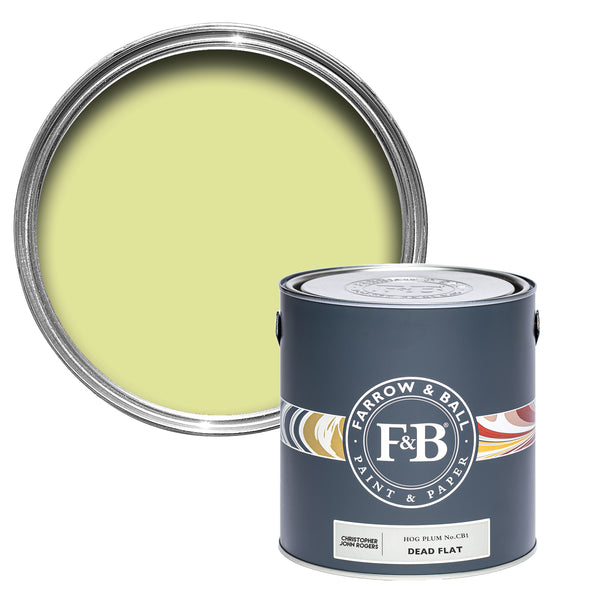 Offene Dead Flat Farbdose von Hog Plum, einem erdigen Gelb, das an die süß-saure Frucht der Schweinepflaume erinnert. 