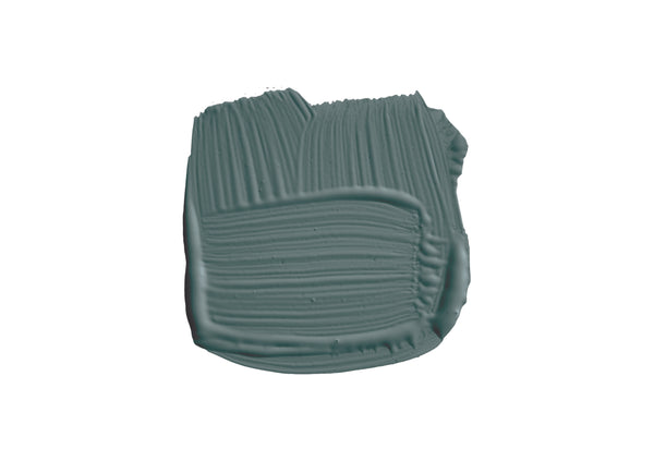 Farbklecks von Inchyra Blue, einem dunklen Blau mit leichtem Hang zu Grün, das an den dramatischen Schottischen Himmel erinnert. 
