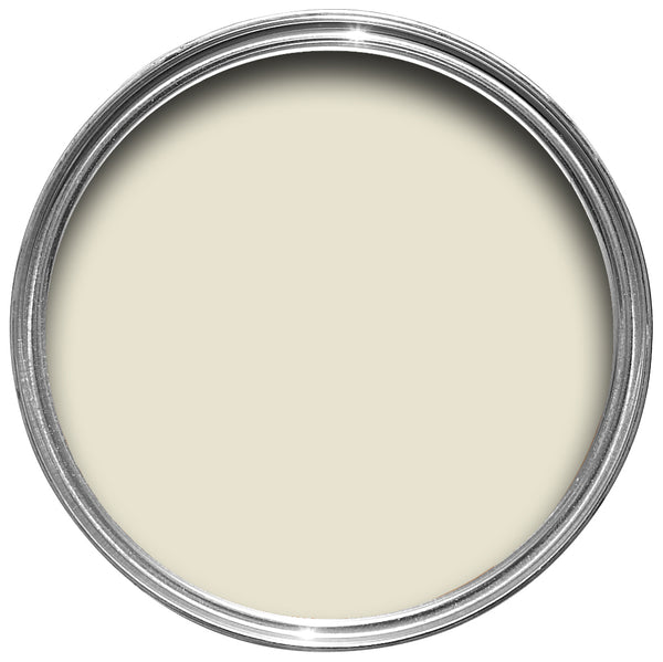 Offene Farbdose von oben von James White, einem Weiß mit einem minimalen Hauch Grün. 
