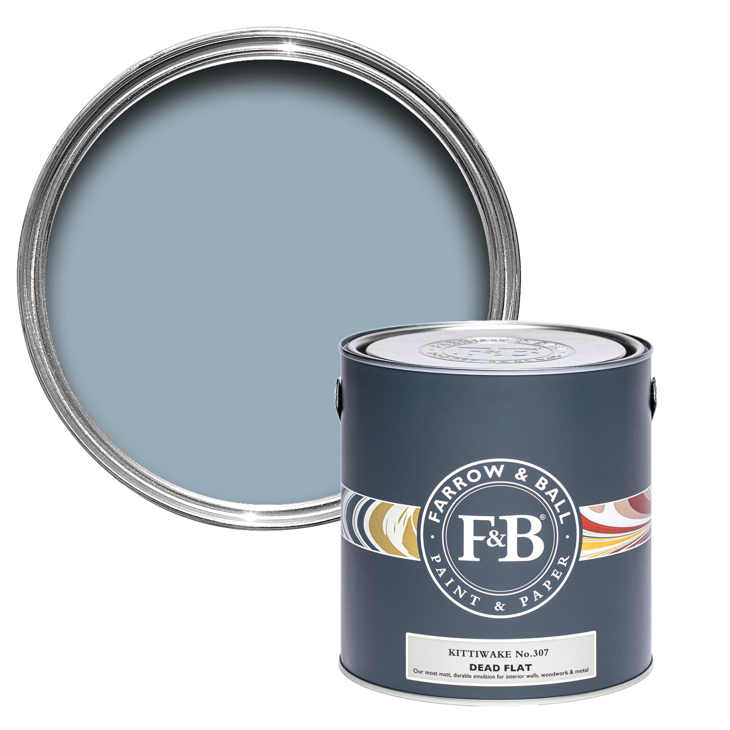 Dead Flat - Farrow and Ball - Kittiwake 307 - Allround
