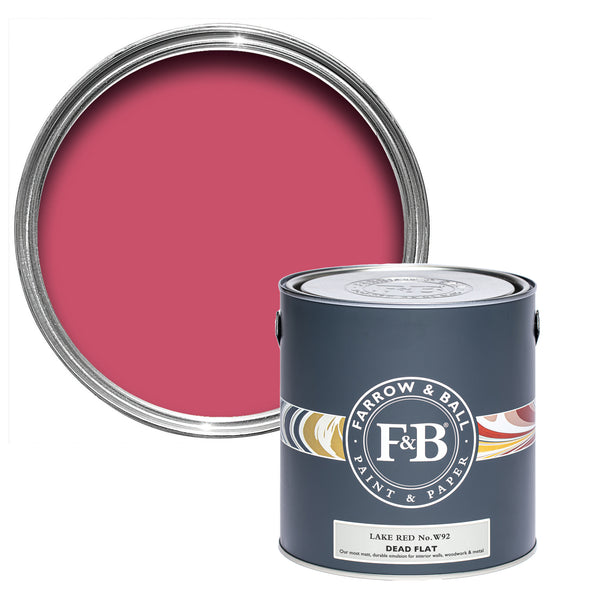 Offene Dead Flat Farbdose von Lake Red, einem Rosa-Rot. 
