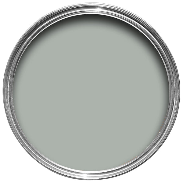 Offene Farbdose von oben von Light Blue, einem hellen und leichten Blau
