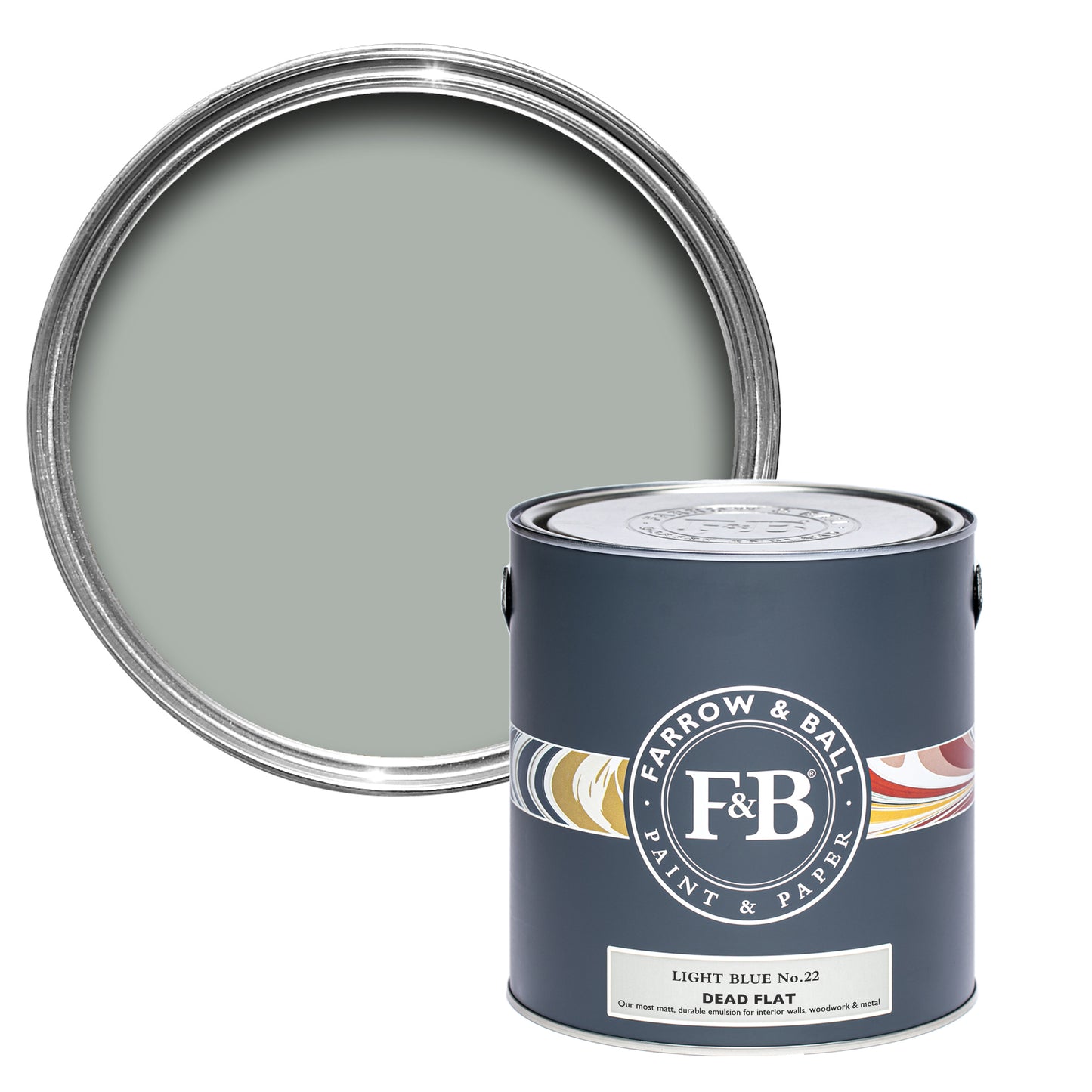 Dead Flat - Farrow and Ball - Light Blue 22 - Allround