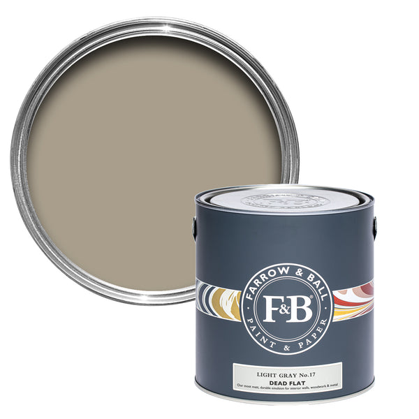 Offene Dead Flat Farbdose von Light Gray, einem neutralen Steinton. 