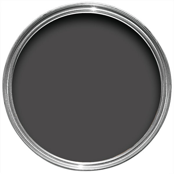 Offene Farbdose von oben von Liquorice, einem Lakritz Schwarz