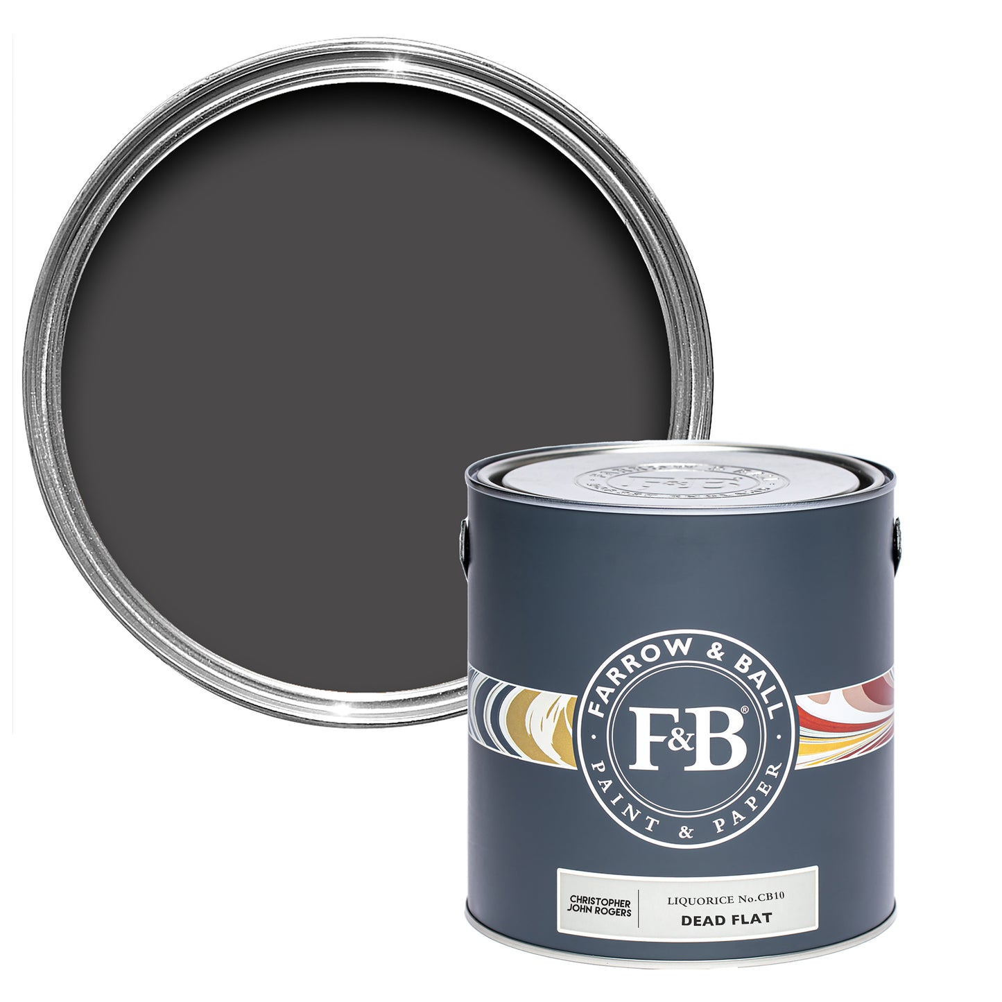 Dead Flat - Farrow and Ball - Liquorice  No.CB10 - Carte Blanche