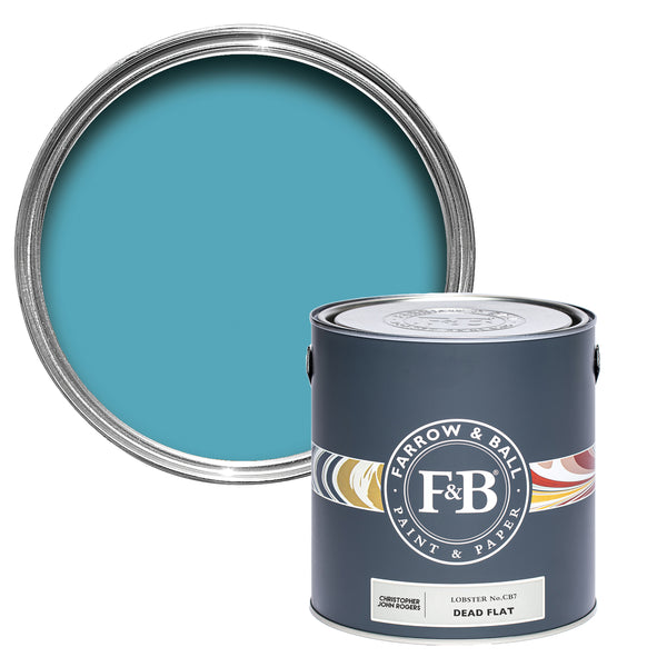 Offene Dead Flat Farbdose von Lobster, dem hellen, leuchtenden Blau, wie die Hummer in Louisiana 