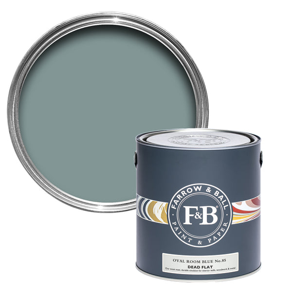 Offene Dead Flat Farbdose von Oval Room Blue, einem königlichen und leicht schwarz eingefärbtem Blau
