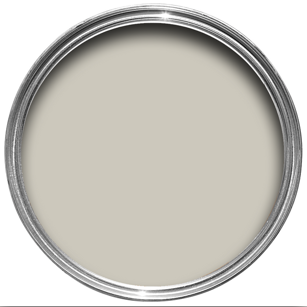 Offene Farbdose von oben von Shadow Gray, einem verwitterten und unaufdringlichem Grauton. 