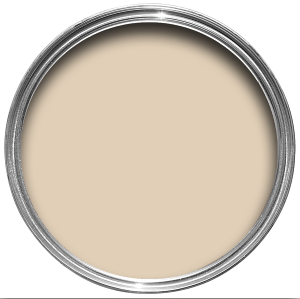 Offene Farbdose von oben von Single Cream, einem cremigen Neutralton mit rötlichen Akzenten. 