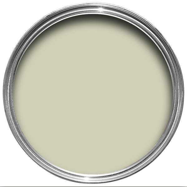 Offene Farbdose von oben von Viccyssoise, einem delikaten Neutralton wie die Suppe nach der sie benannt wurde. 