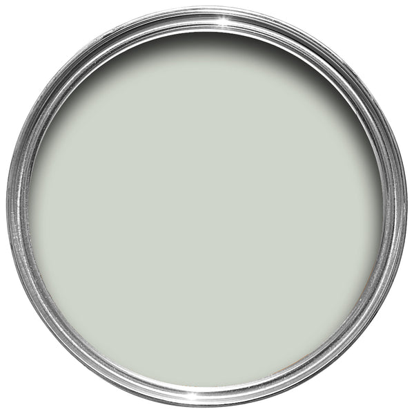Offene Farbdose von oben von Pale Powder, einem wässrigen Aquamarin 
