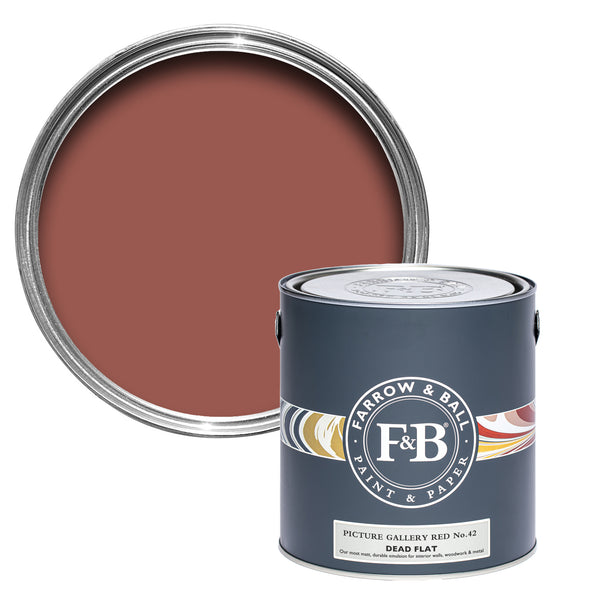 Offene Dead Flat Farbdose von Picture Gallery Red, einem zeitlosen Rot.