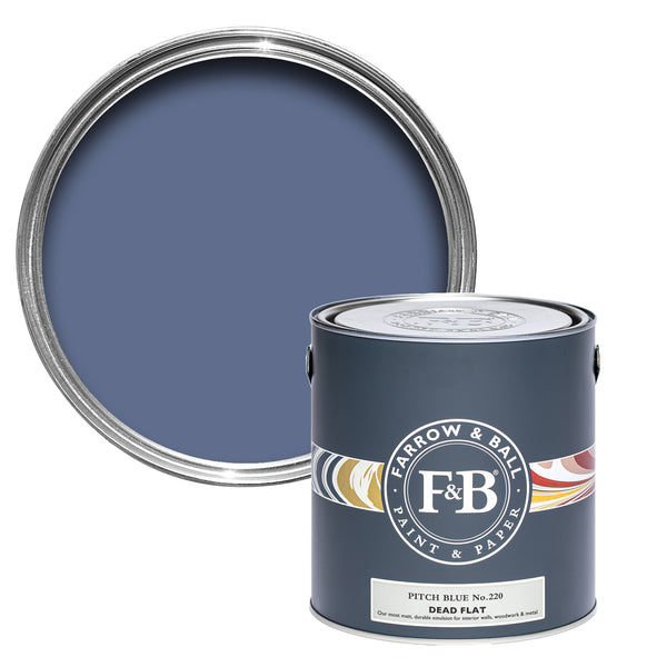 Offene Dead Flat Farbdose von Pitch Blue, einem strahlenden Blau mit schwarzen Pigmenten 