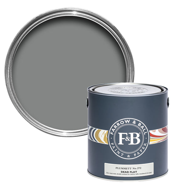 Offene Dead Flat Farbdose von Plumett, einem starken Grau.