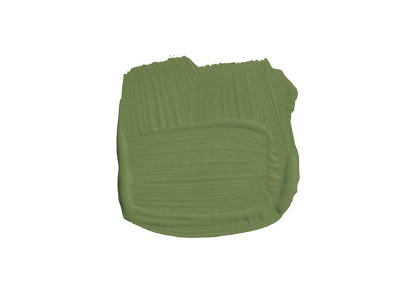 Farbklecks von Sap Green, das durch den Olivton vor allem in kleinen Räumen natürlich wirkt. 