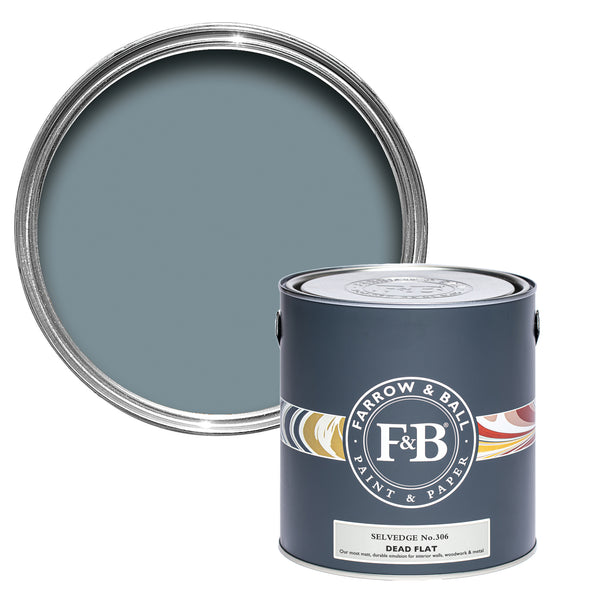 Offene Dead Flat Farbdose von Selvedge, einem atmosphärischen Blau für dunkle Räume