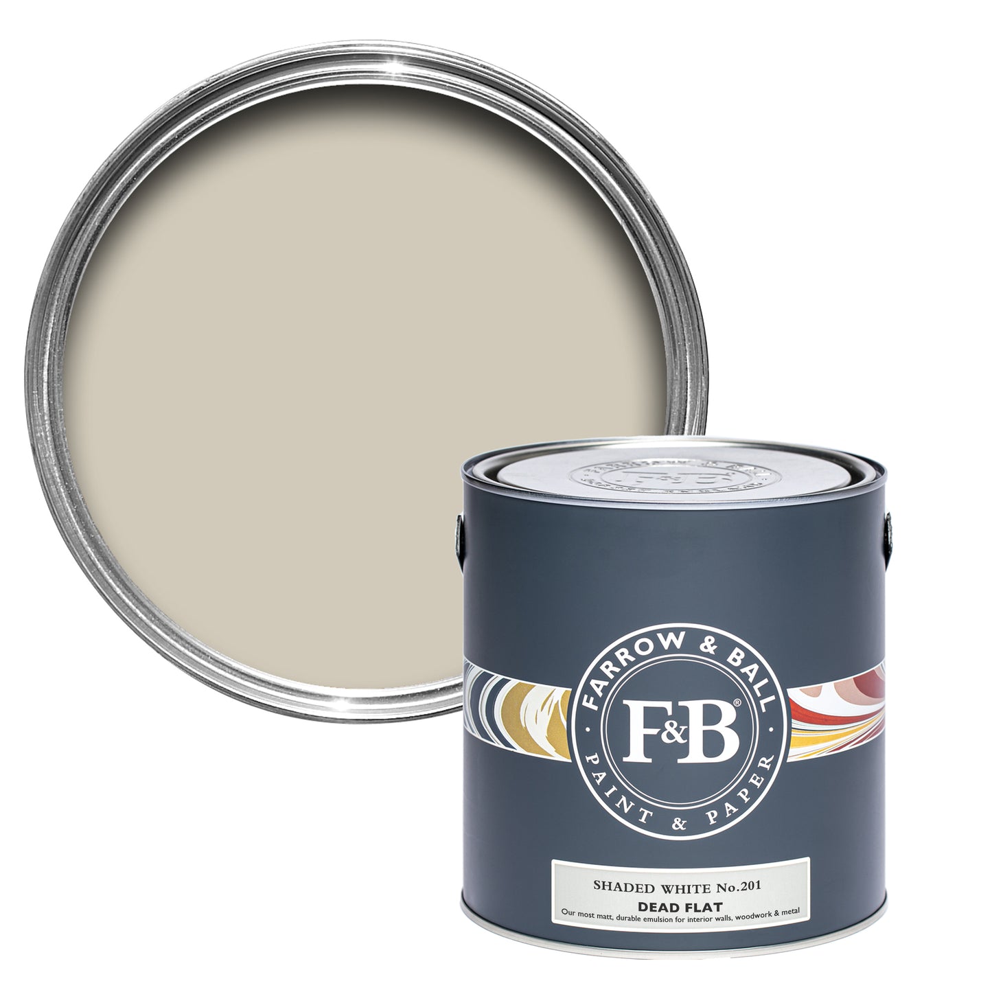 Dead Flat - Farrow and Ball - Shaded White 201 - Allround