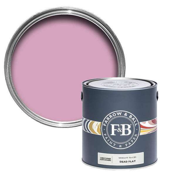 Offene Dead Flat Farbdose von Shalott, einem fröhlichen Rosa, wie man es von den Schalotten aus der Cajun-Küche kennt.