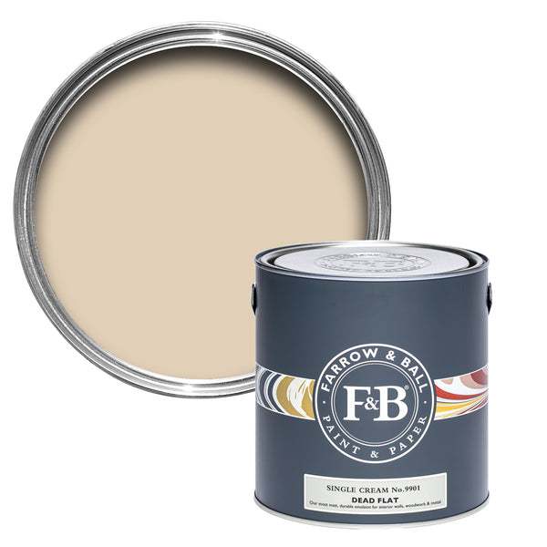 Offene Dead Flat Farbdose von Single Cream, einem cremigen Neutralton mit rötlichen Akzenten. 