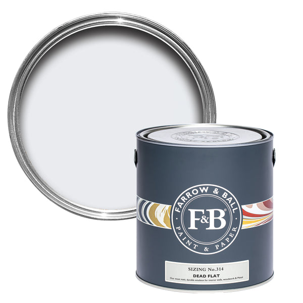 Offene Dead Flat Farbdose von Sizing, einer neutralen Farben mit blauen Untertönen.