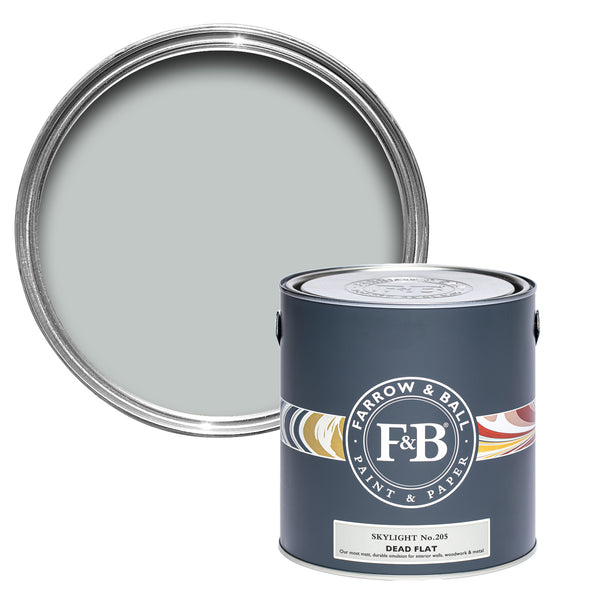 Offene Dead Flat Farbdose von Skylight, einem zarten und unaufdringlichem Blaugrau