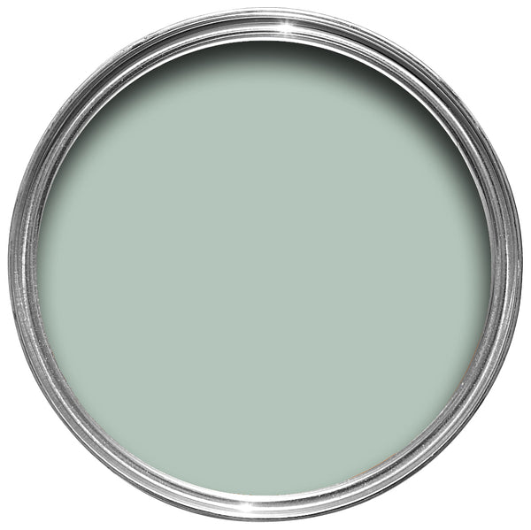 Offene Farbdose von oben von Teresa's Green, einem gesättigtem, aber zarten Blaugrün.
