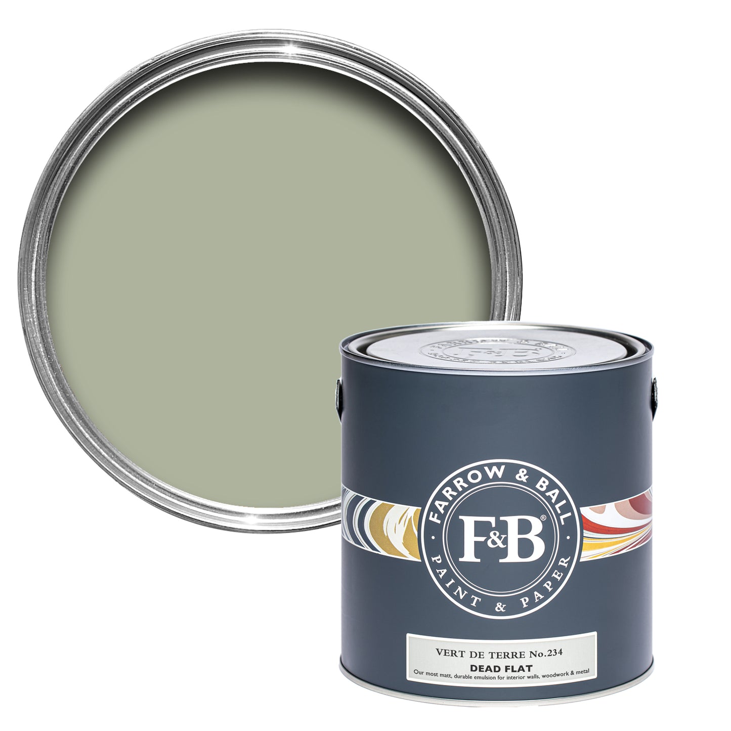 Dead Flat - Farrow and Ball - Vert De Terre 234 - Allround