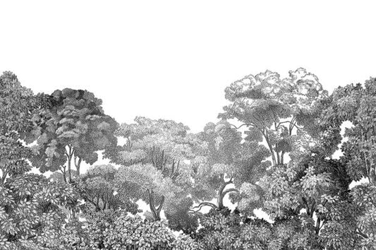 Muster Bellewood Black Toile - Wandbild 13053, ein Waldspaziergang