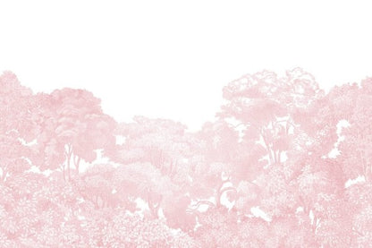 Bellewood Pink - Wandbild 13057, ein Waldspaziergang in pink im Kinderzimmer, ....