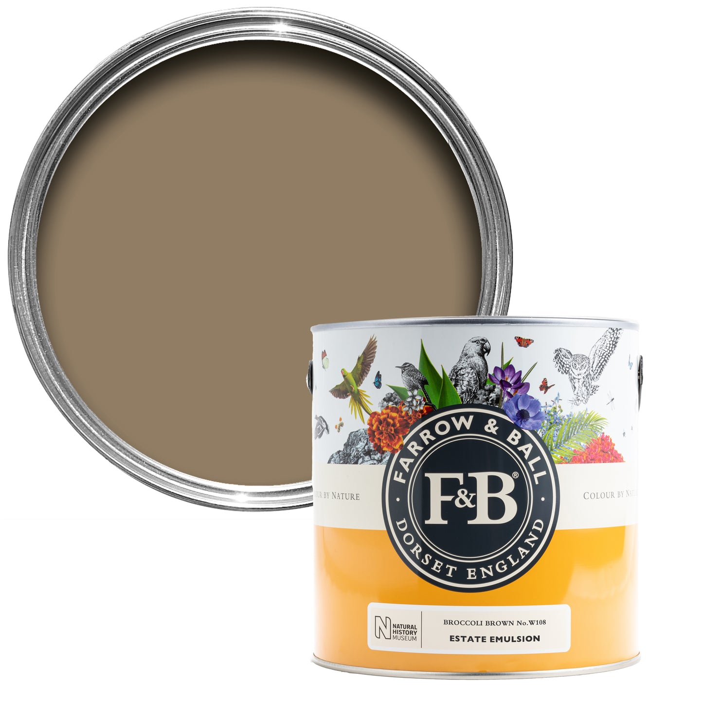 Brokkoli Brown  W108 -  Farrow and Ball - Eggshell - Colour by nature - Archivfarbe Lack